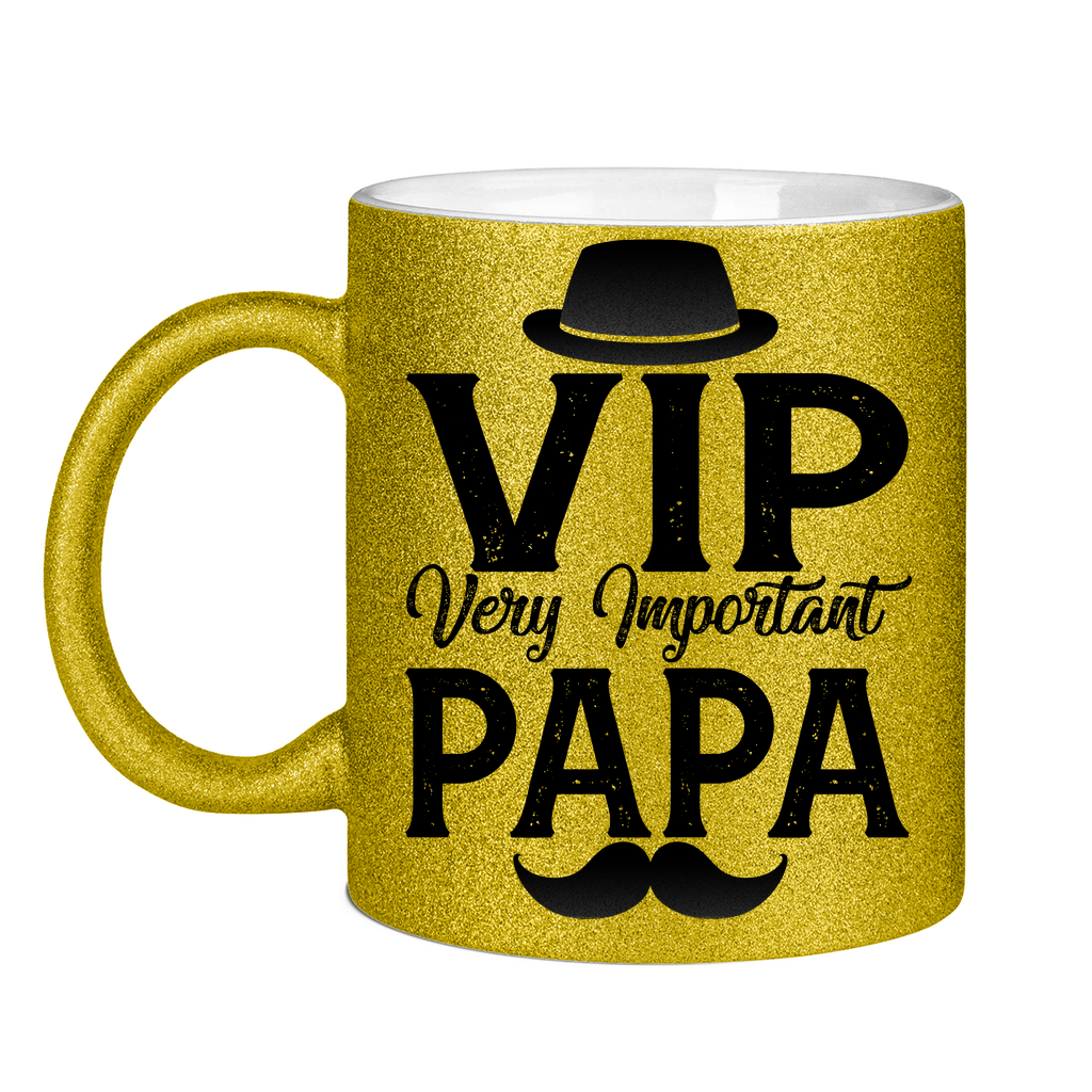 VIP very important Papa - Glitzertasse Gold Glitter One size