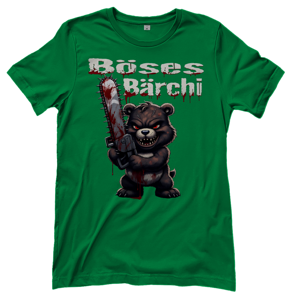 Böses Bärchi Kettensäge Damen T-Shirt Kelly Green