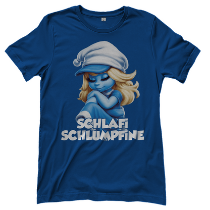 Schlafi Schlumpfine Grafik - Damenshirt Royal Blue