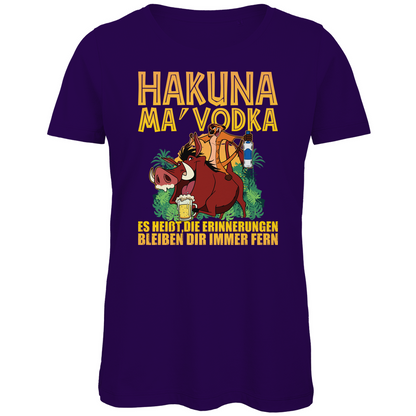 Hakuna Ma Vodka Timon und Pumbaa - Damen Premium Bio T-Shirt Urban Purple