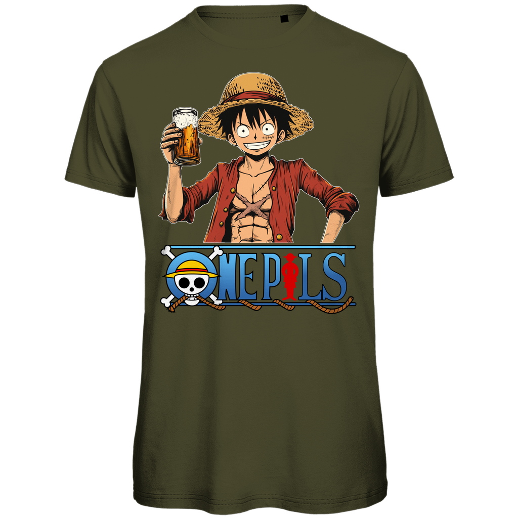 One Pils - One Piece Ruffy - Herren Premium Bio T-Shirt Khaki