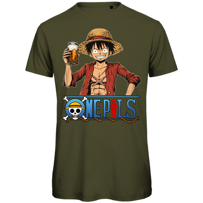 One Pils - One Piece Ruffy - Herren Premium Bio T-Shirt Khaki
