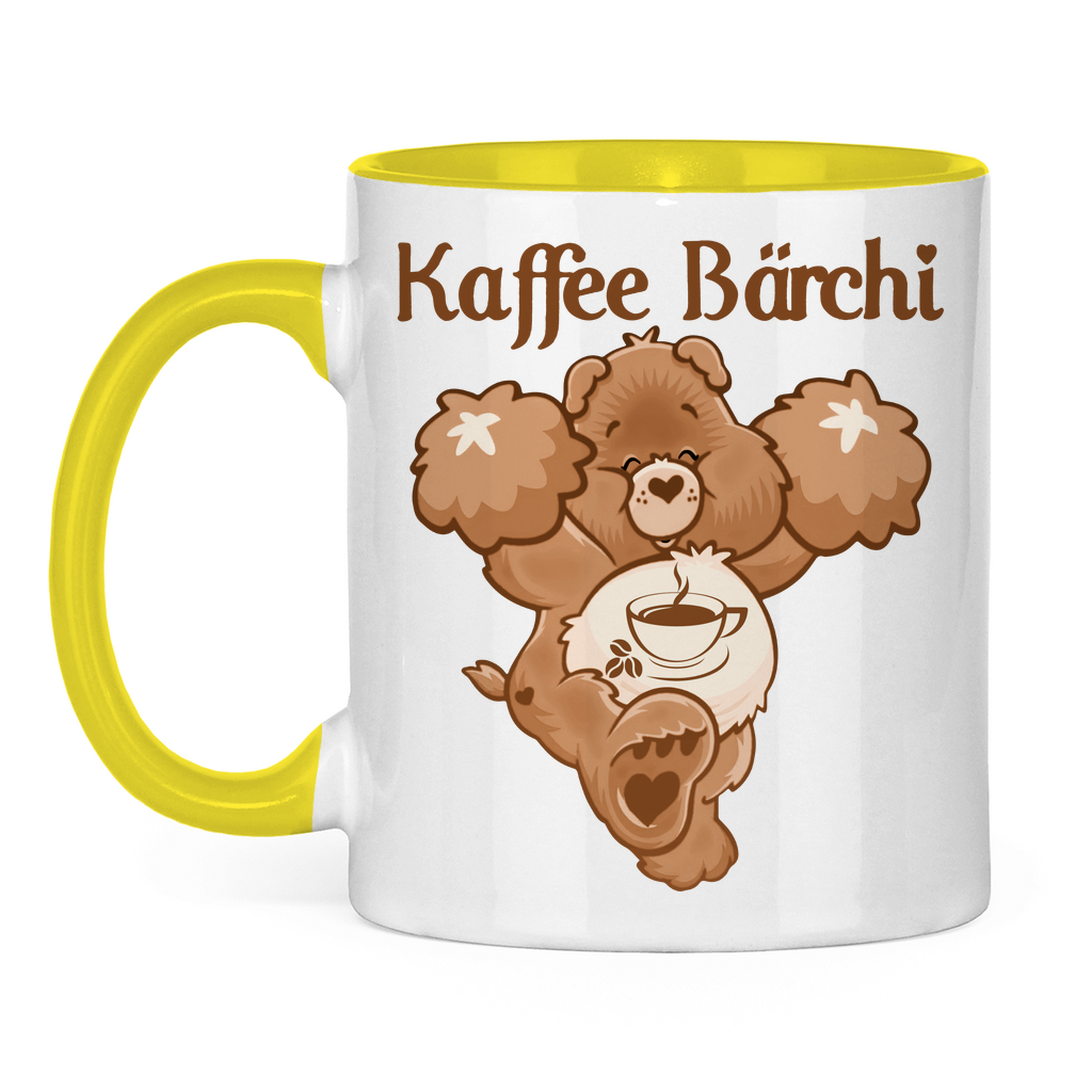 Kaffee Bärchi - Glücksbärchi - Tasse zweifarbig Yellow