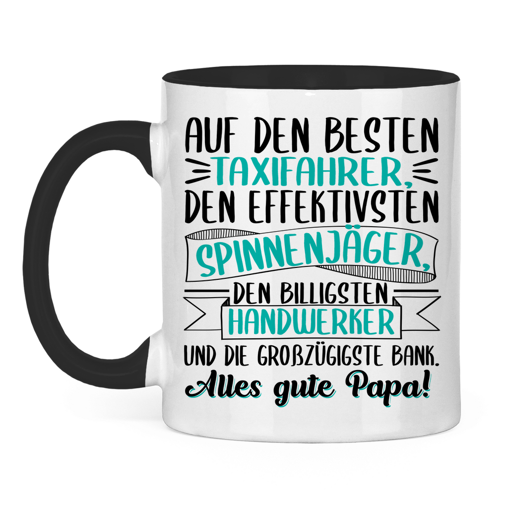 Auf den besten. Alles gute Papa! - Tasse zweifarbig