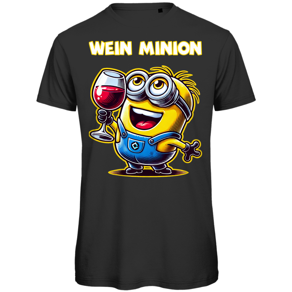Wein Minion Herren T-Shirt - Bio Baumwolle, Lustiges Minion Design, Premium Qualität