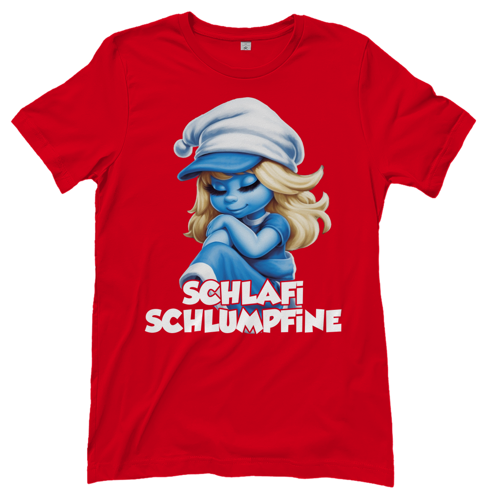 Schlafi Schlumpfine Grafik - Damenshirt Red