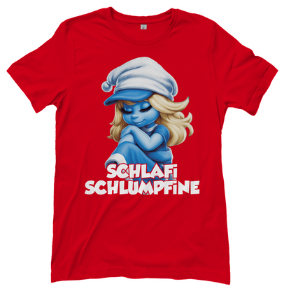 Schlafi Schlumpfine Grafik - Damenshirt Red