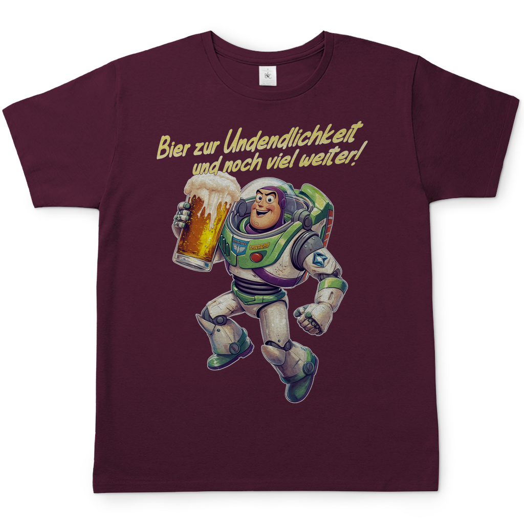 Bier zur Unendlichkeit und noch viel weiter - Buzz Lightyear Toy Story - Herren Shirt Burgundy