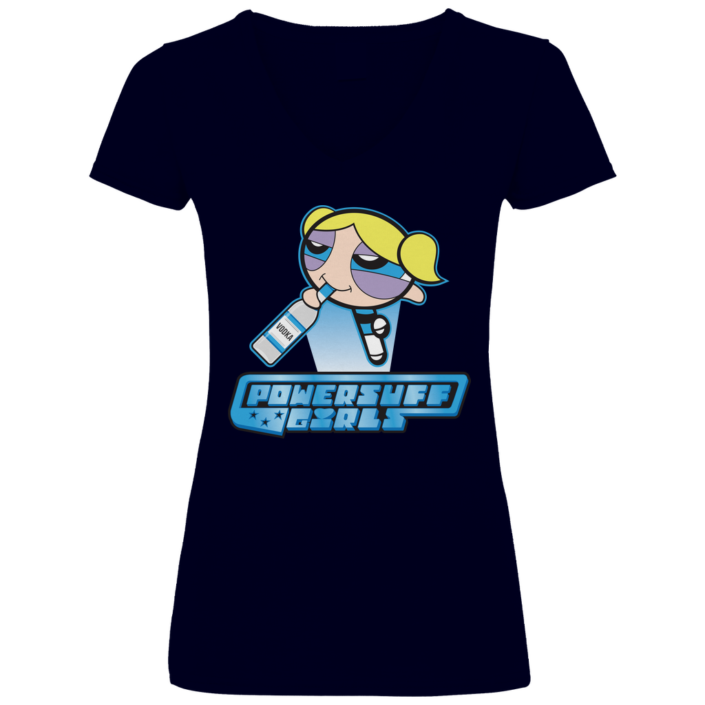 Bubbles Powersuff Powerpuff Girls - V-Neck Damenshirt