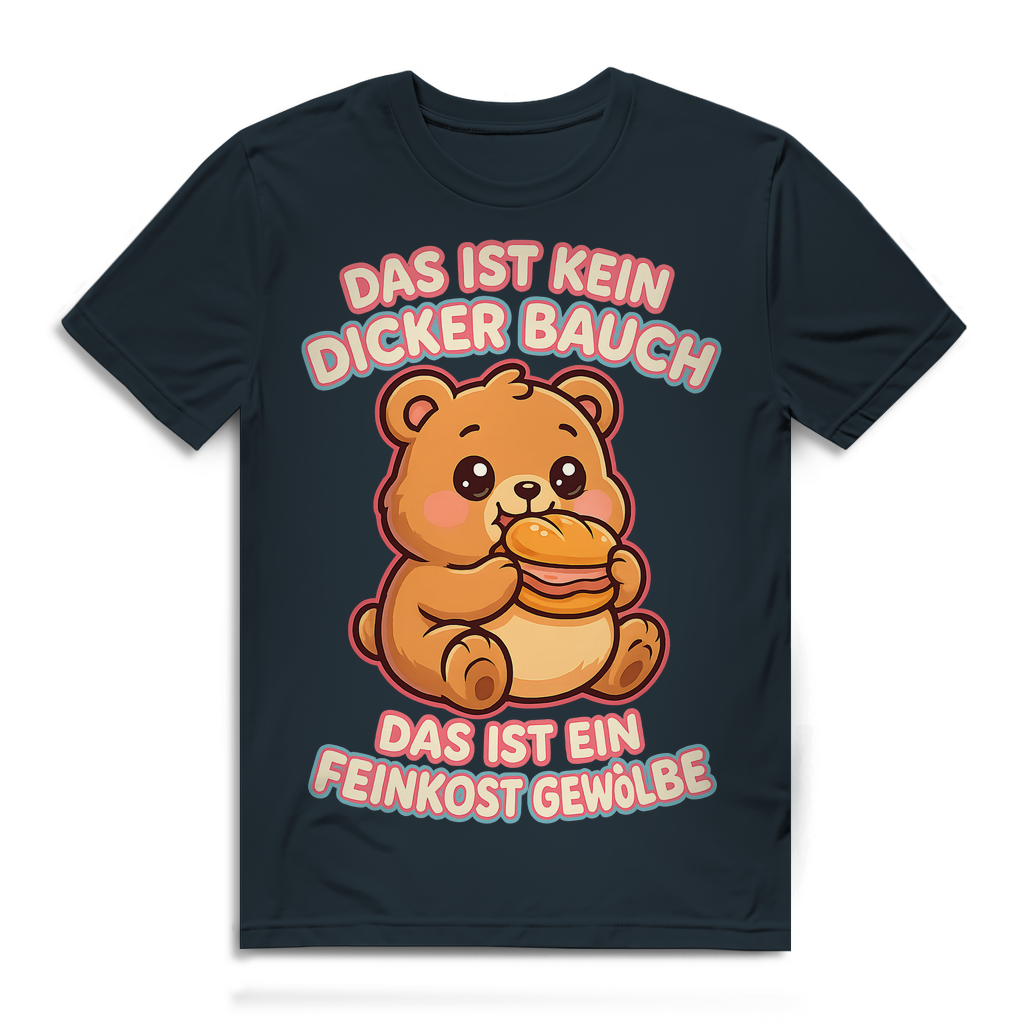 Herren Premium Bio T-Shirt Das Ist Kein Dicker Bauch Das Ist Ein Feinkost Gewölbe Teddybär Dark Grey Solid