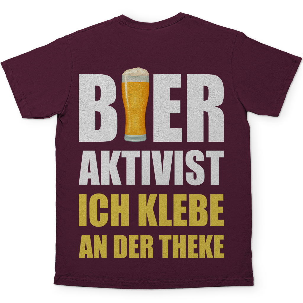 Bier Aktivist Ich klebe an der Theke - Herren Shirt Burgundy