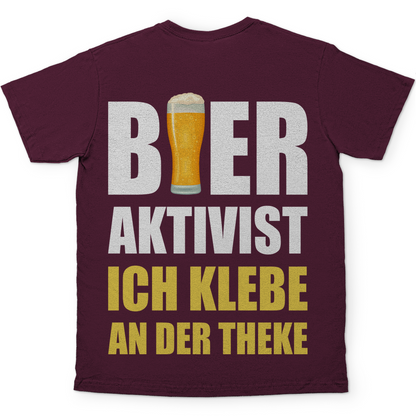 Bier Aktivist Ich klebe an der Theke - Herren Shirt Burgundy