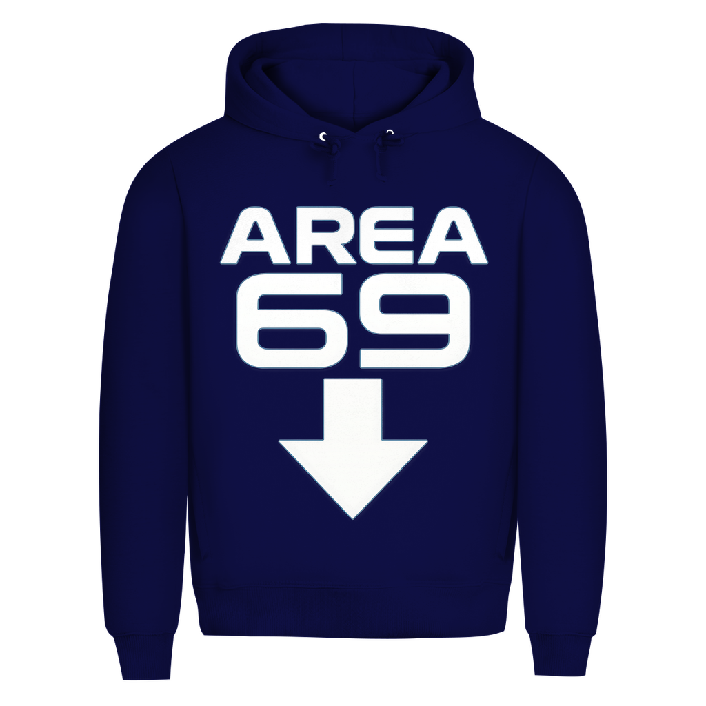 Herren Premium Bio Hoodie Area 69 Navy Blue