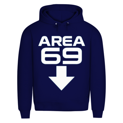 Herren Premium Bio Hoodie Area 69 Navy Blue
