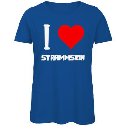 I love Strammsein - Damen Premium Bio T-Shirt Royal Blue