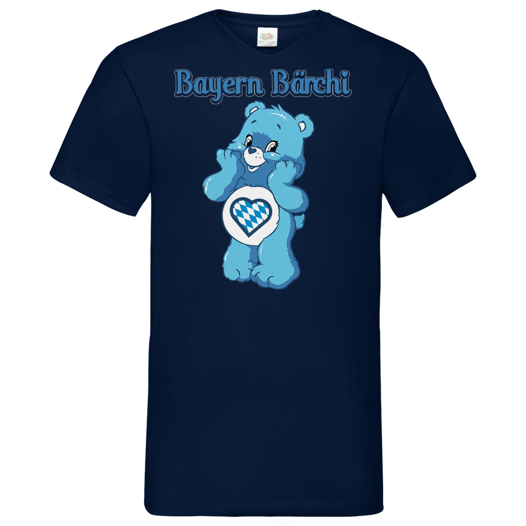 Bayern Bärchi - Glücksbärchi - Herren V-Neck Shirt Navy