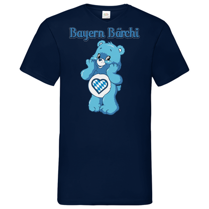 Bayern Bärchi - Glücksbärchi - Herren V-Neck Shirt Navy