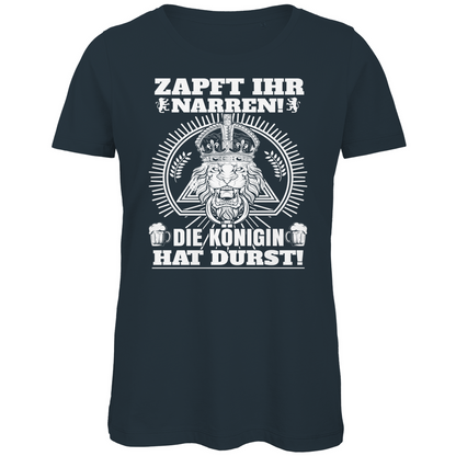 Zapft ihr Narren die Königin hat Durst - Damen Premium Bio T-Shirt Dark Grey