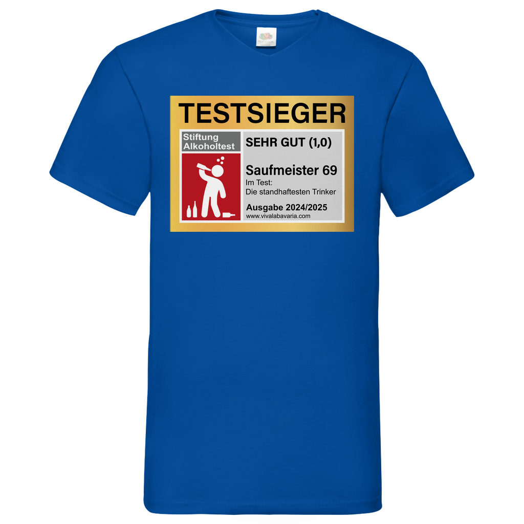 Testsieger Saufmeister 69 - Herren V-Neck Shirt Royal Blue