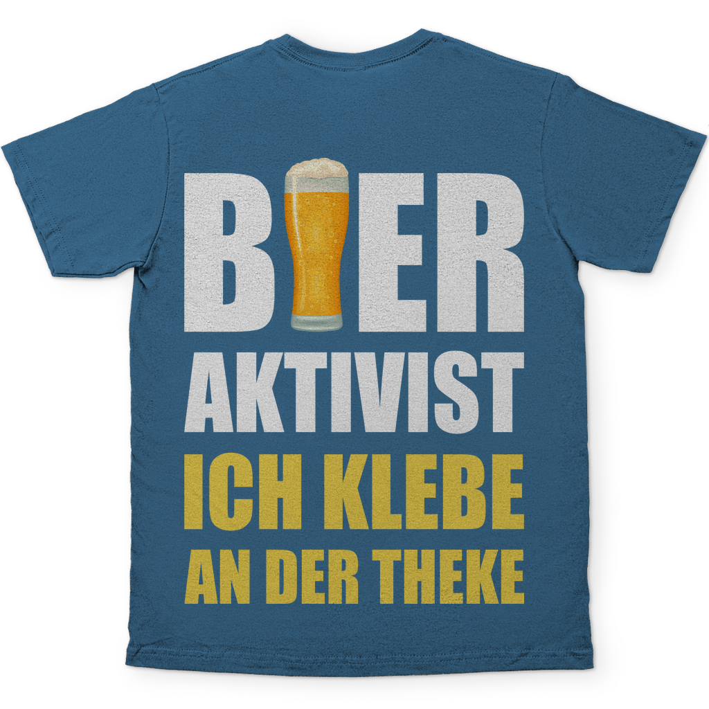 Bier Aktivist Ich klebe an der Theke - Herren Shirt Stone Blue