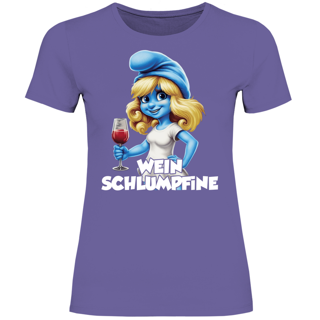 Wein Schlumpfine Grafik - Damenshirt