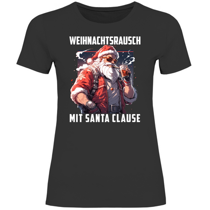 Weihnachtsrausch mit Santa Clause - Damenshirt Black