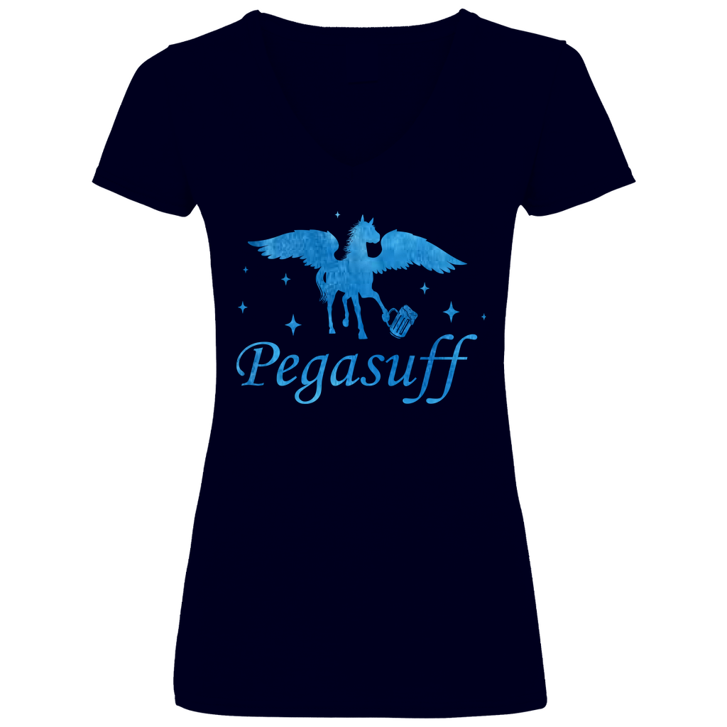 Pegasuff - Prinzessin Aquarell - V-Neck Damenshirt Deep Navy