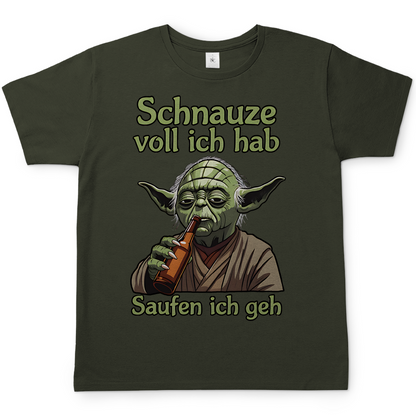 Herren T-Shirt Yoda Schnauze Voll Ich Hab Saufen Ich Geh Urban Khaki