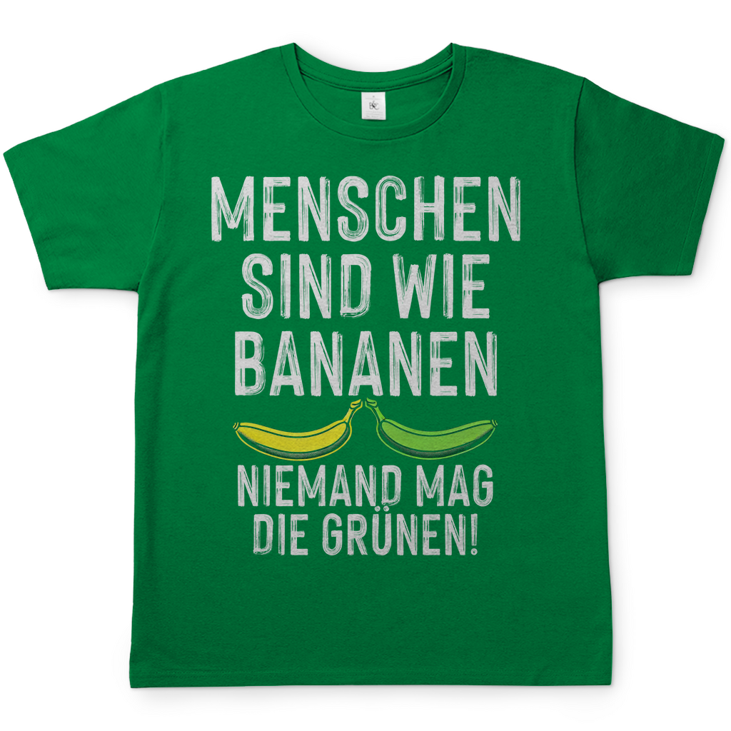 Menschen sind wie Bananen niemand mag die Grünen - Herren Shirt Kelly Green