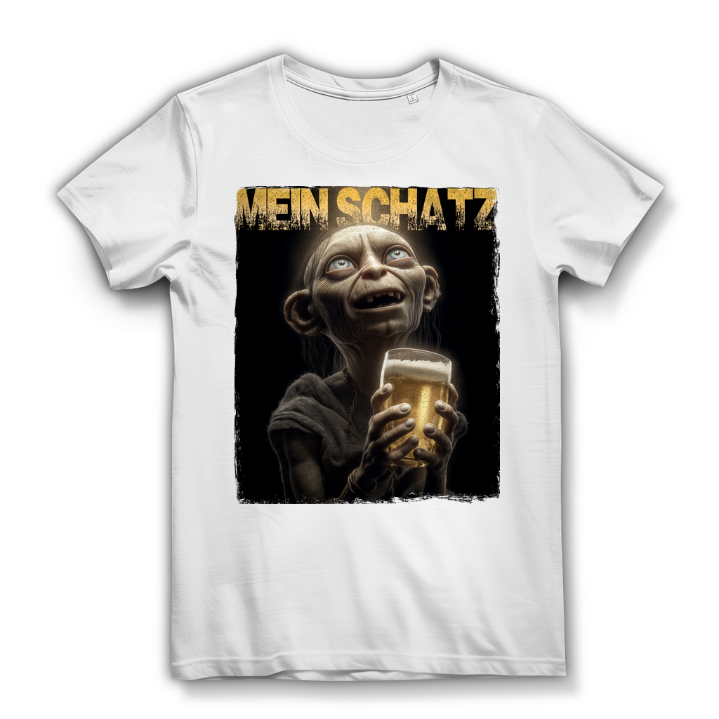 Bier Gollum mein Schatz Herr der Ringe LOTR - Damen Premium Bio T-Shirt White