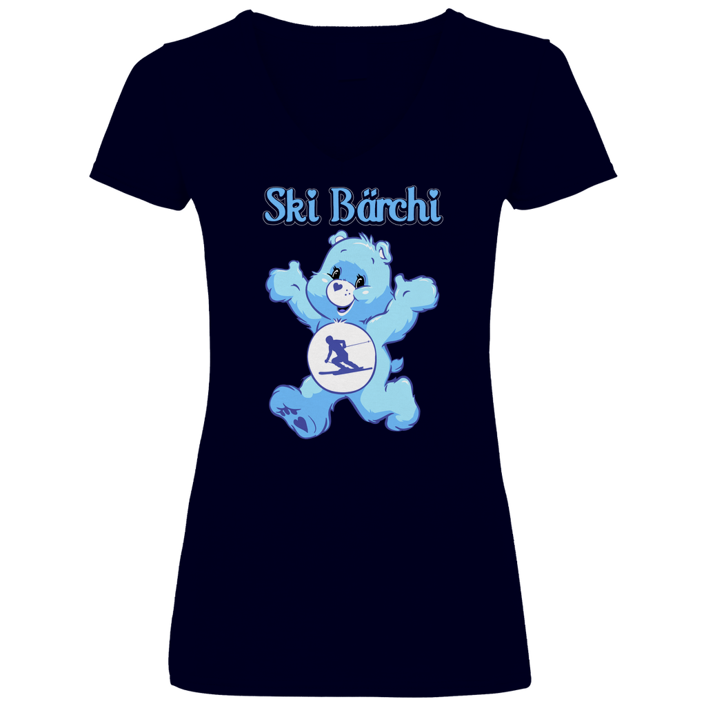 Ski Bärchi - Glücksbärchi - V-Neck Damenshirt