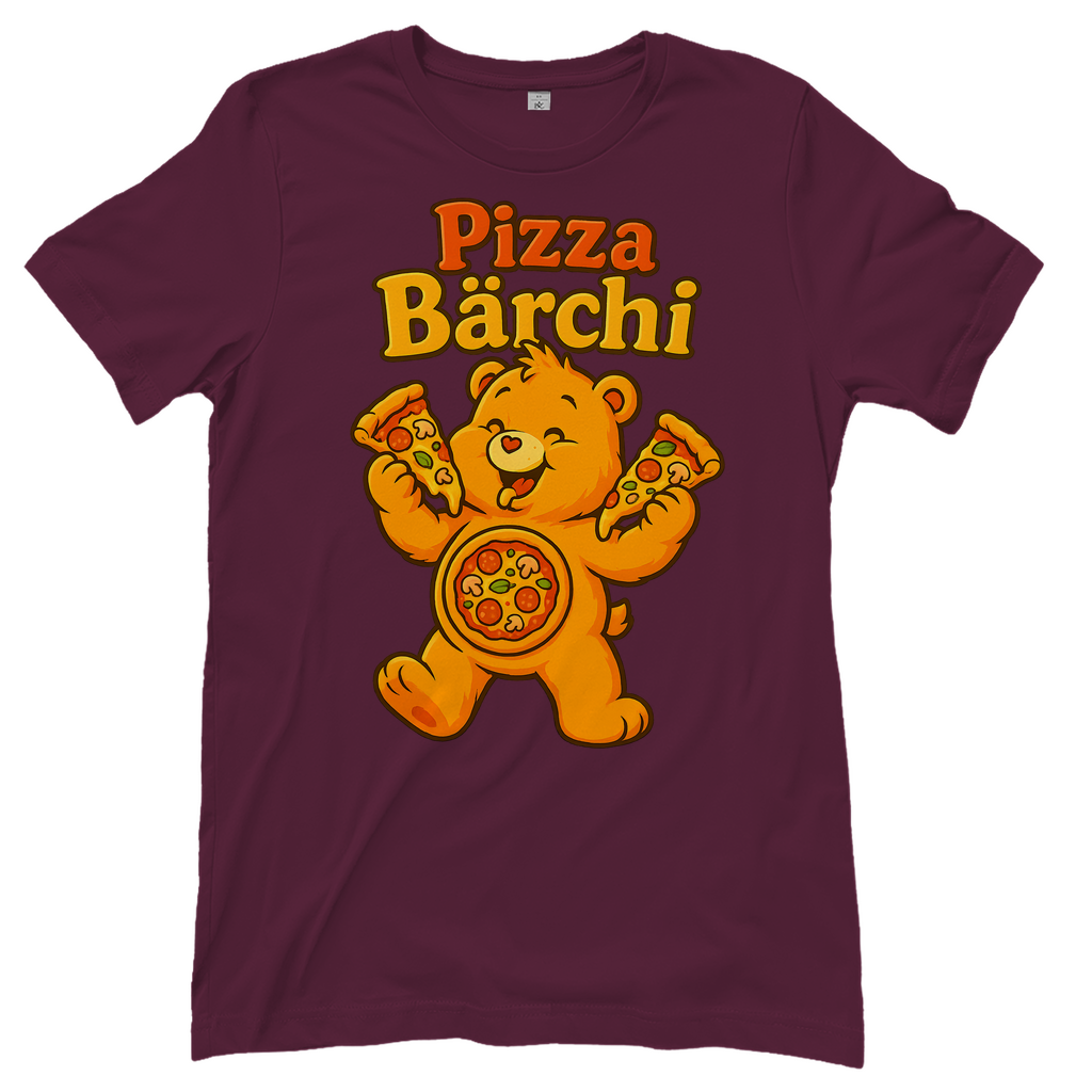 Pizza Bärchi - Glücksbärchi - Damen T-Shirt Burgundy