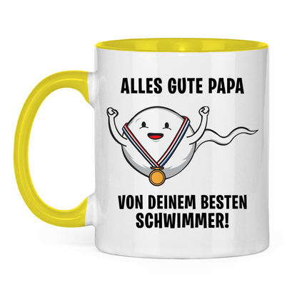 Alles gute Papa von deinem besten Schwimmer! - Tasse zweifarbig