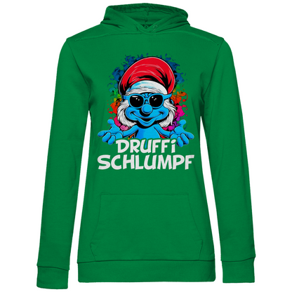 Druffi Schlumpf Grafik - Damen Hoodie Kelly Green