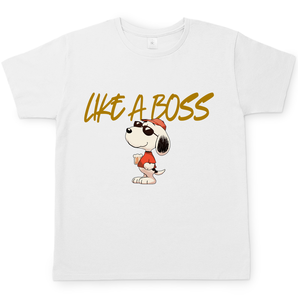 Peanuts Snoopy mit Bier Like a Boss - Herren Shirt White