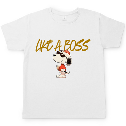 Peanuts Snoopy mit Bier Like a Boss - Herren Shirt