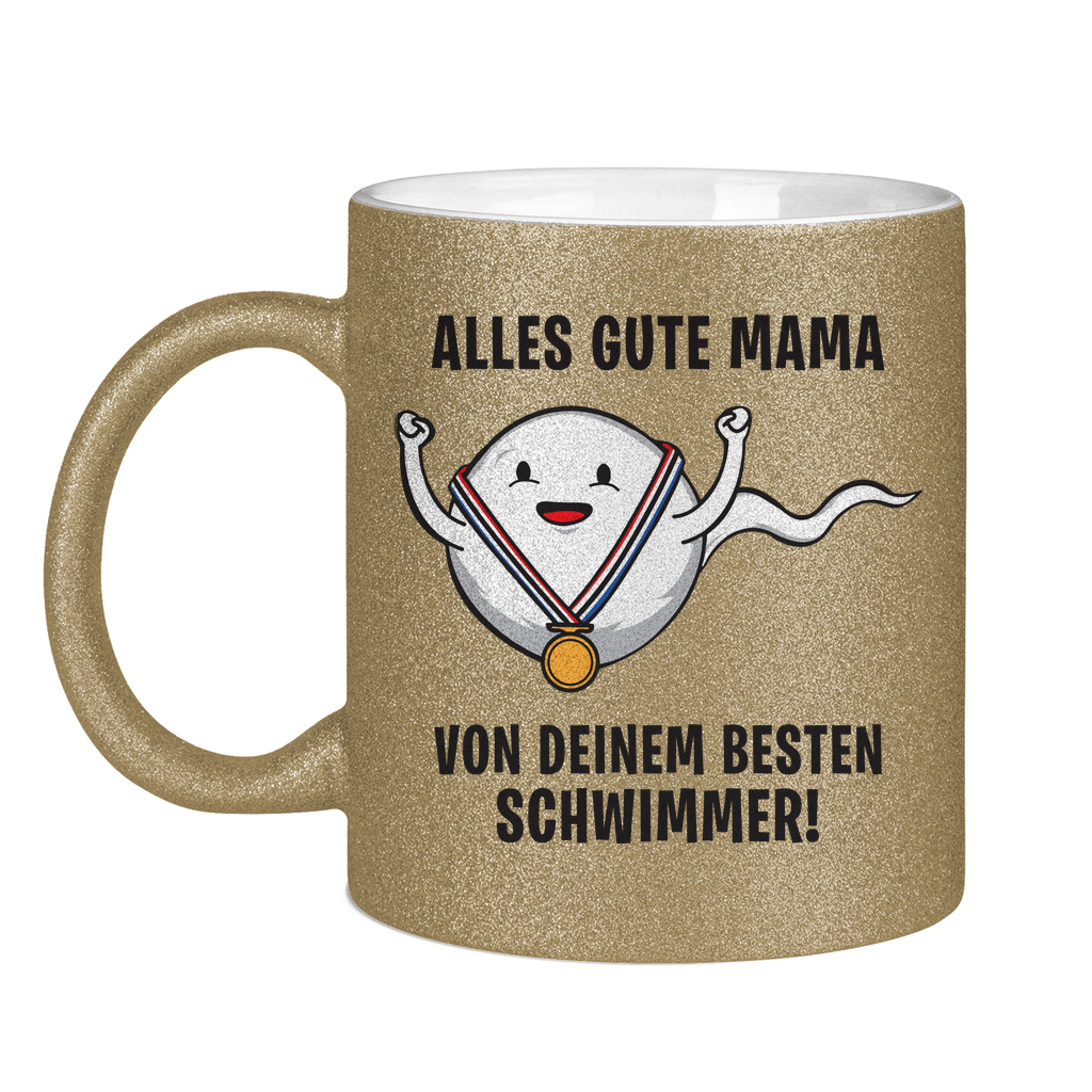 Alles gute Mama von deinem besten Schwimmer! - Glitzertasse