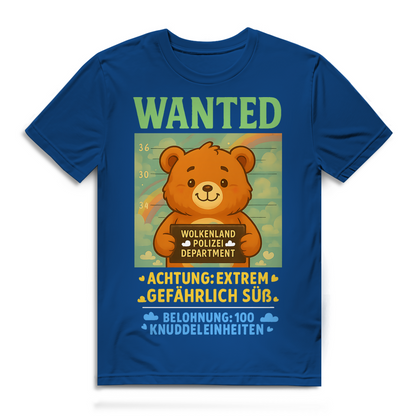 Herren Premium Bio T-Shirt Wanted Glücksbärchi Wolkenland Extrem Gefährlich Süß Royal Blue
