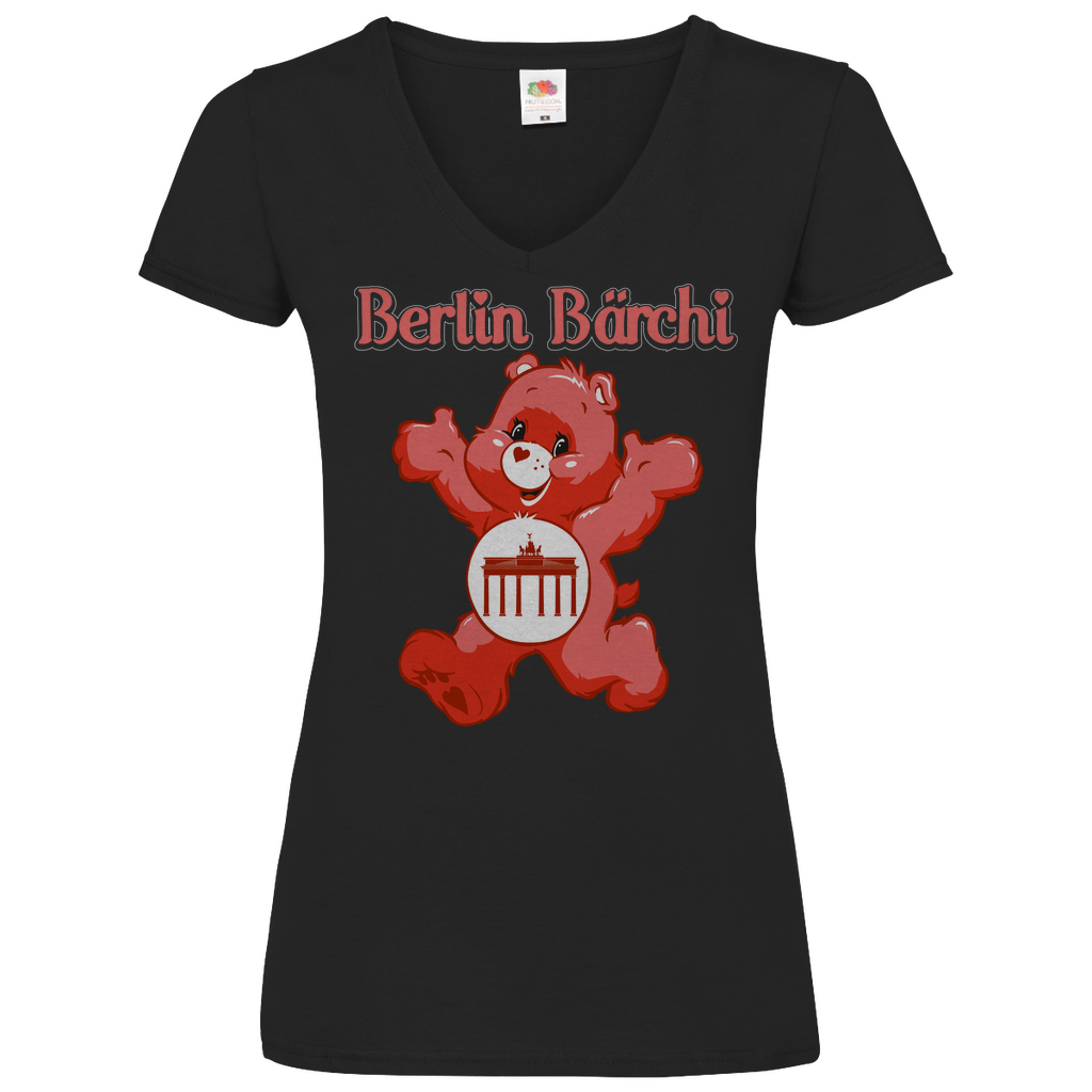 Berlin Bärchi - Glücksbärchi - V-Neck Damenshirt