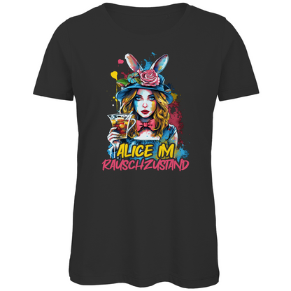Alice im Rauschzustand Bunt - Damen Premium Bio T-Shirt Black