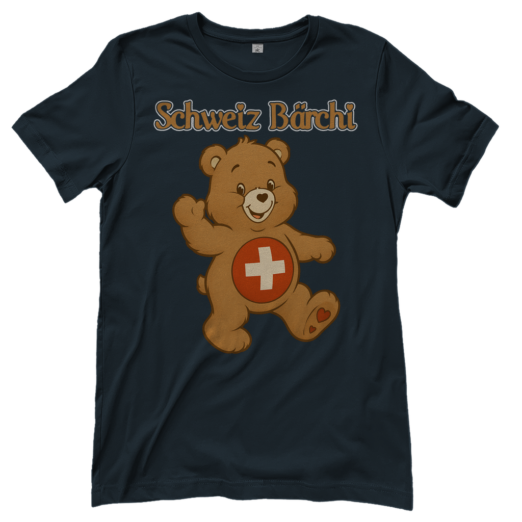 Schweiz Bärchi - Glücksbärchi - Damen T-Shirt Dark Grey Solid