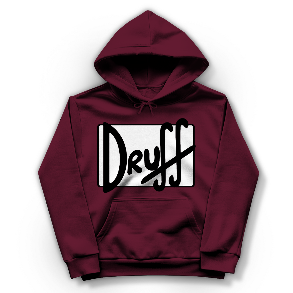 Damen Hoodie druﬀ – Retro Logo Style mit urbanem Streetwear Flair Burgundy