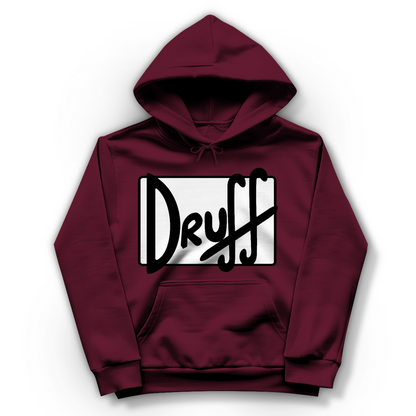 Damen Hoodie druﬀ – Retro Logo Style mit urbanem Streetwear Flair Burgundy