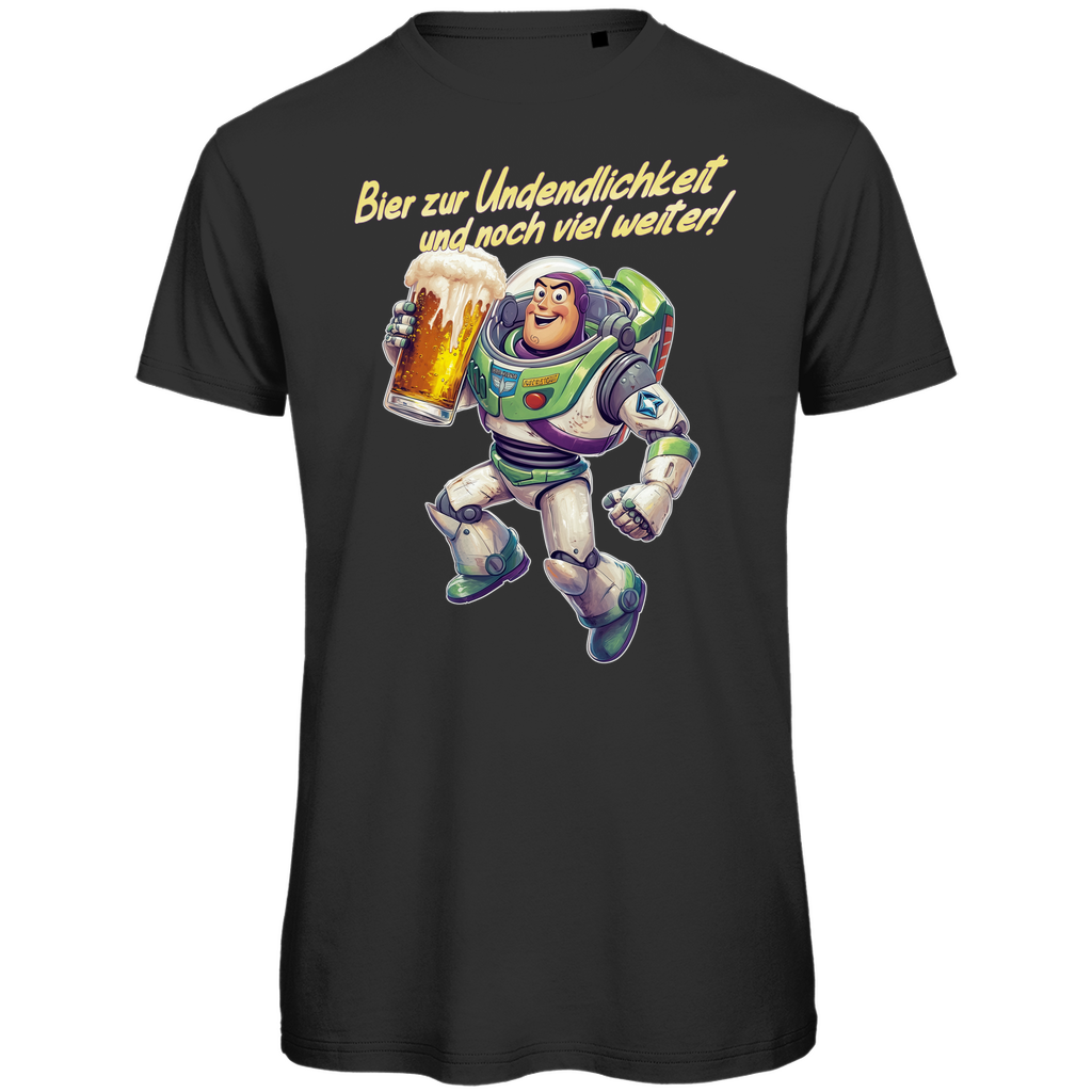 Bier zur Unendlichkeit und noch viel weiter - Buzz Lightyear Toy Story - Herren Premium Bio T-Shirt Black