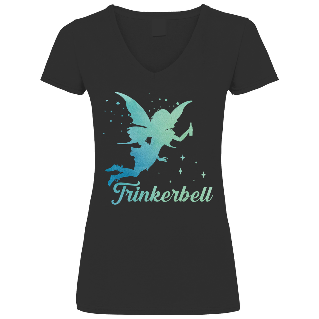 Trinkerbell - Prinzessin Aquarell - V-Neck Damenshirt