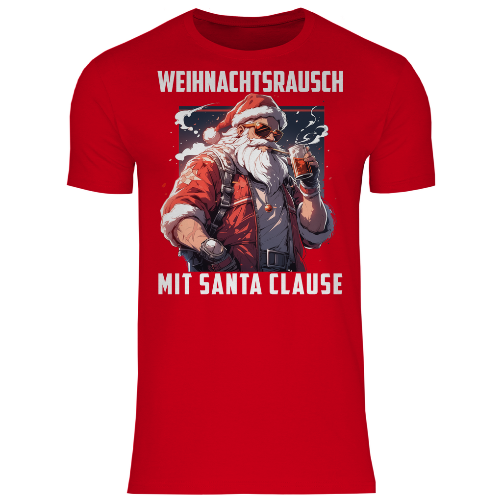 Weihnachtsrausch mit Santa Clause - Herren Shirt Red