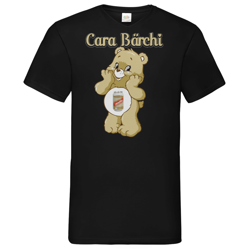 Cara Bärchi - Glücksbärchi - Herren V-Neck Shirt Black