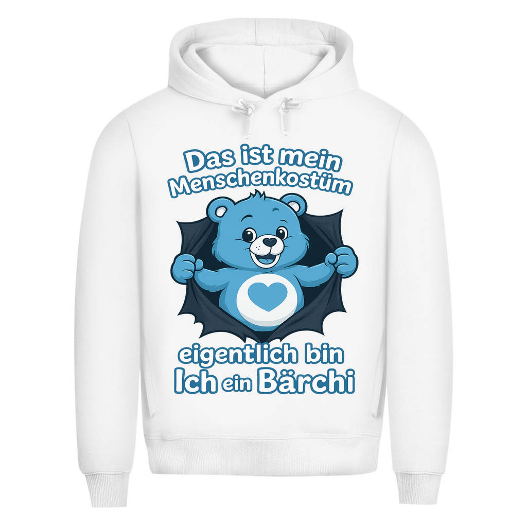 Herren Premium Bio Hoodie Menschenkostüm eigentlich bin ich ein Bärchi White
