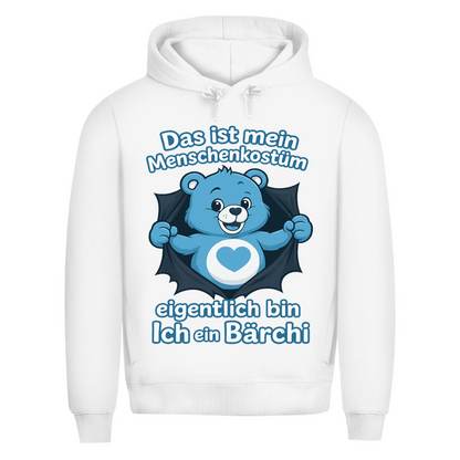 Herren Premium Bio Hoodie Menschenkostüm eigentlich bin ich ein Bärchi White