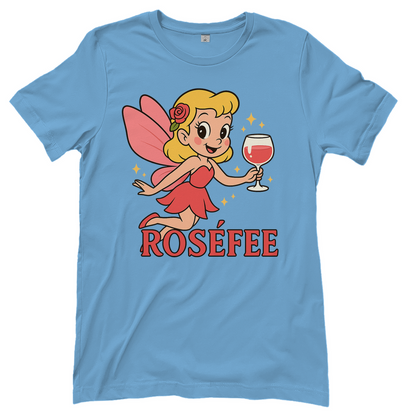 Damen T-Shirt ROSÉFEE – Rosé Wein Fee Motiv Sky Blue
